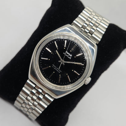 Vintage Original HMT Ashok Hand Winding 17 Jewels Black Face Men's Wrist Watch OG261