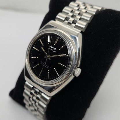 Vintage Original HMT Ashok Hand Winding 17 Jewels Black Face Men's Wrist Watch OG261