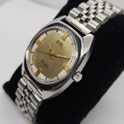Vintage Original HMT Vijay Hand Winding 17 Jewels Gold Face Men's Wrist Watch OG263