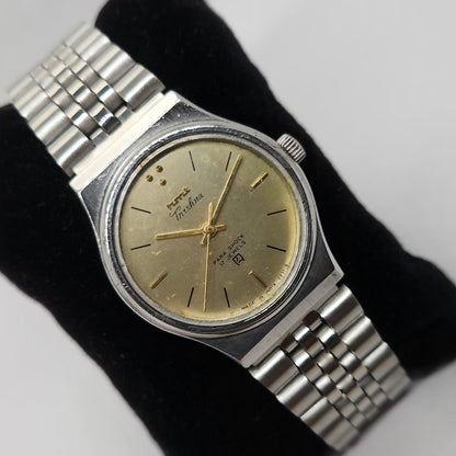 Vintage Original HMT Trishna Hand Winding 17 Jewels Gold Face Men's Wrist Watch OG264