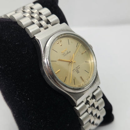 Vintage Original HMT Trishna Hand Winding 17 Jewels Gold Face Men's Wrist Watch OG264