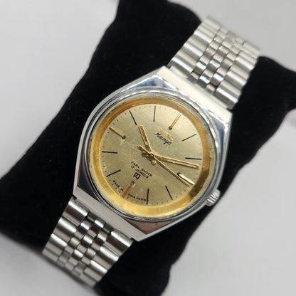 Vintage Original HMT Maurya Hand Winding 17 Jewels Gold Face Men's Wrist Watch OG265