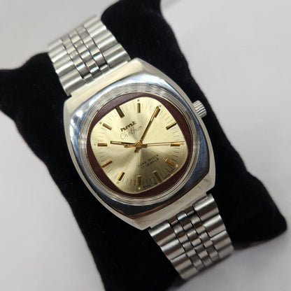 Vintage Original HMT Chethan Hand Winding 17 Jewels Gold Face Men's Wrist Watch OG267