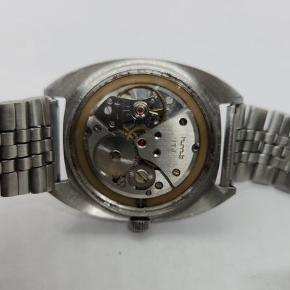 Vintage Original HMT Kohinoor Hand Winding 17 Jewels Silver Face Men's Wrist Watch OG268