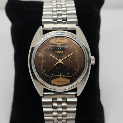 Vintage Original HMT Ganata Hand Winding 17 Jewels Brown Face Men's Wrist Watch OG270