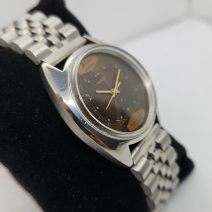 Vintage Original HMT Ganata Hand Winding 17 Jewels Brown Face Men's Wrist Watch OG270