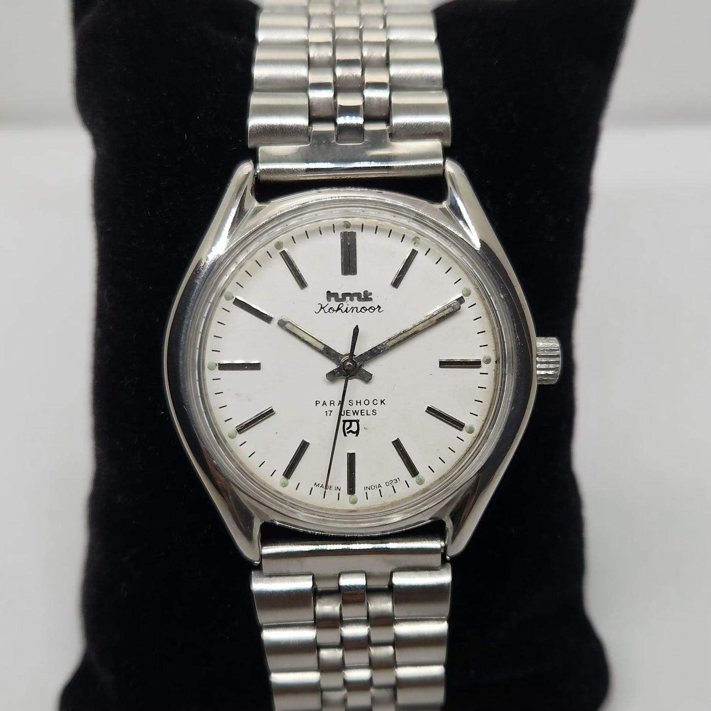 Vintage Original HMT Kohinoor Hand Winding 17 Jewels White Face Men's Wrist Watch OG271