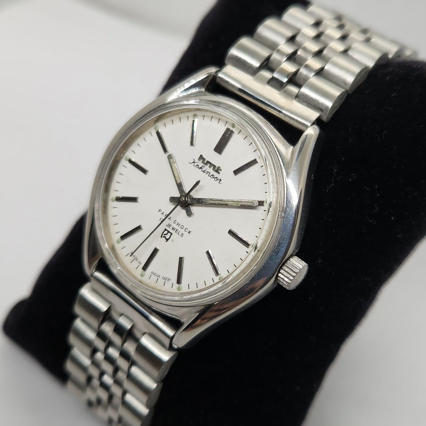 Vintage Original HMT Kohinoor Hand Winding 17 Jewels White Face Men's Wrist Watch OG271