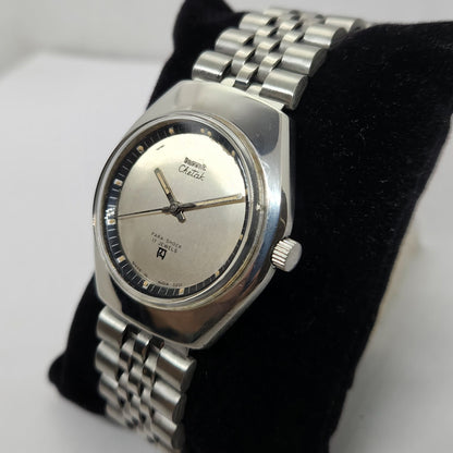 Vintage Original HMT Chetak Hand Winding 17 Jewels Silver Face Men's Wrist Watch OG272