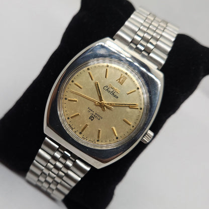 Vintage Original HMT Chethan Hand Winding 17 Jewels Gold Face Men's Wrist Watch OG274