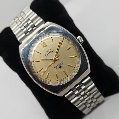 Vintage Original HMT Chethan Hand Winding 17 Jewels Gold Face Men's Wrist Watch OG274