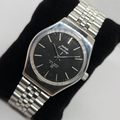 Vintage Original HMT Sandeep Hand Winding 17 Jewels Black Face Men's Wrist Watch OG275