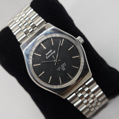 Vintage Original HMT Sandeep Hand Winding 17 Jewels Black Face Men's Wrist Watch OG275
