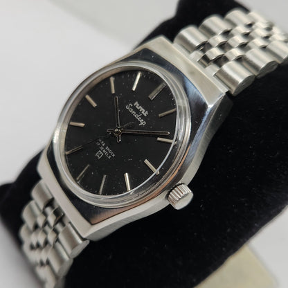 Vintage Original HMT Sandeep Hand Winding 17 Jewels Black Face Men's Wrist Watch OG275