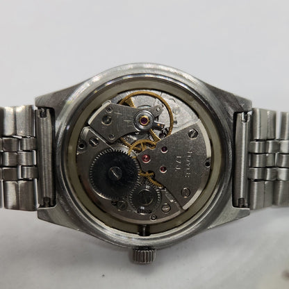 Vintage Original HMT Sandeep Hand Winding 17 Jewels Black Face Men's Wrist Watch OG275