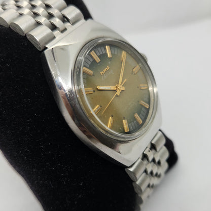 Vintage Original HMT Chirag Hand Winding 17 Jewels Gold Face Men's Wrist Watch OG277