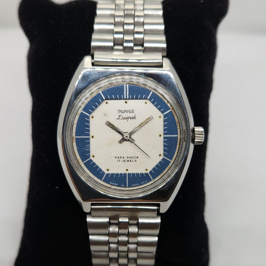 Vintage Original HMT Deepak Hand Winding 17 Jewels White Face Men's Wrist Watch OG278