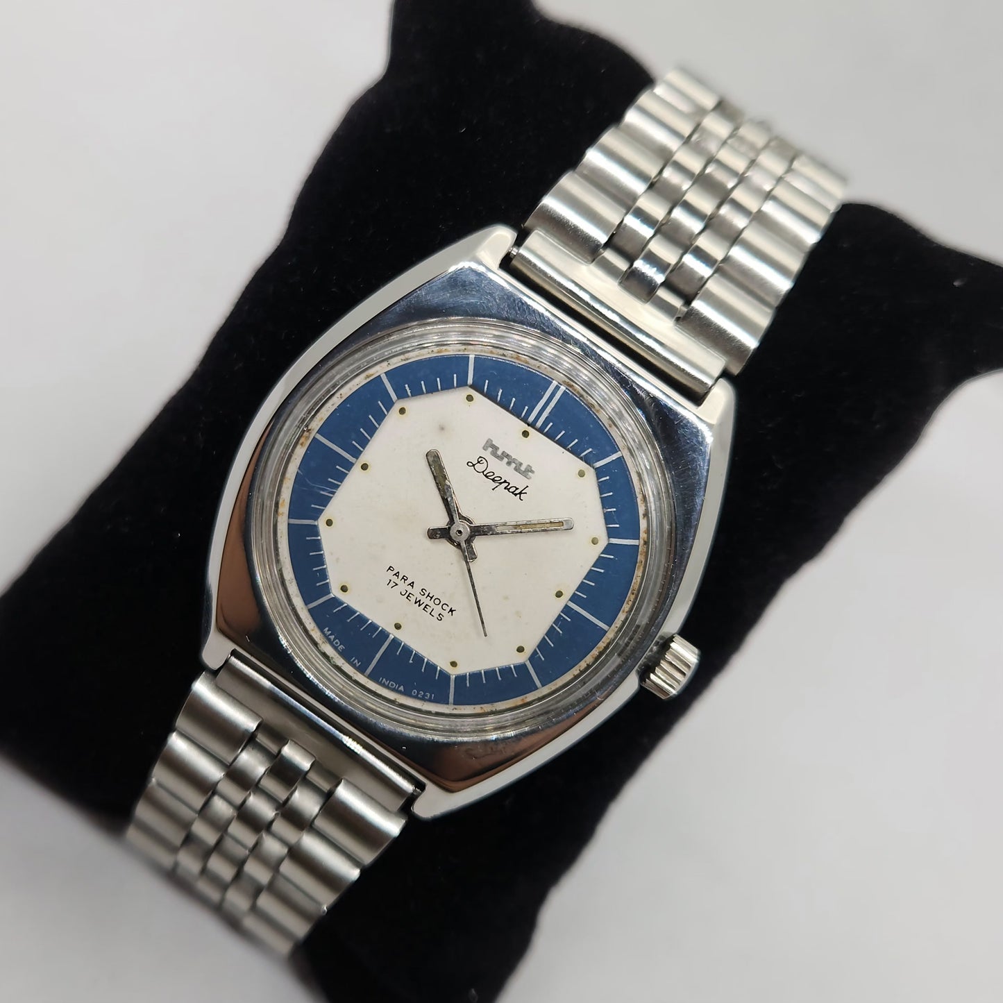Vintage Original HMT Deepak Hand Winding 17 Jewels White Face Men's Wrist Watch OG278