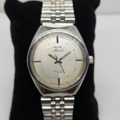 Vintage Original HMT Akarsh Hand Winding 17 Jewels Off White Face Men's Wrist Watch OG281