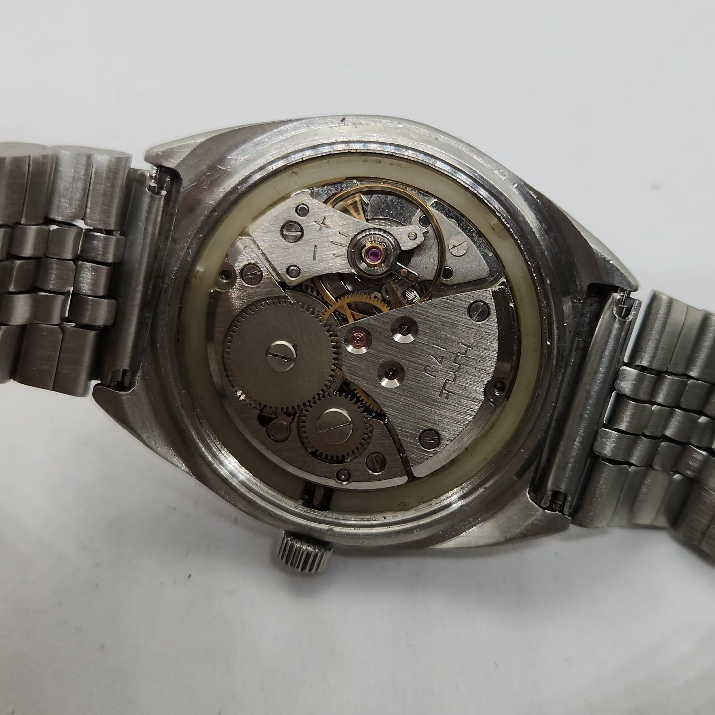Vintage Original HMT Akarsh Hand Winding 17 Jewels Off White Face Men's Wrist Watch OG281