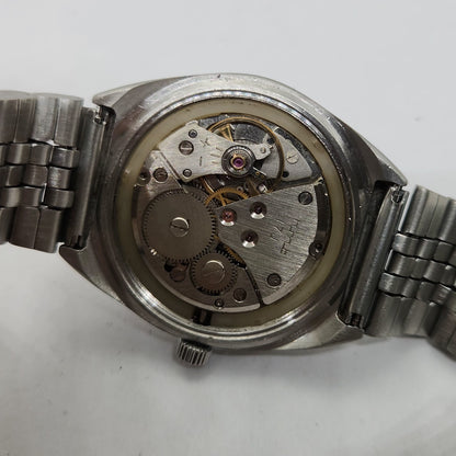 Vintage Original HMT Akarsh Hand Winding 17 Jewels Off White Face Men's Wrist Watch OG281