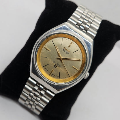 Vintage Original HMT Maurya Hand Winding 17 Jewels Gold Face Men's Wrist Watch OG282