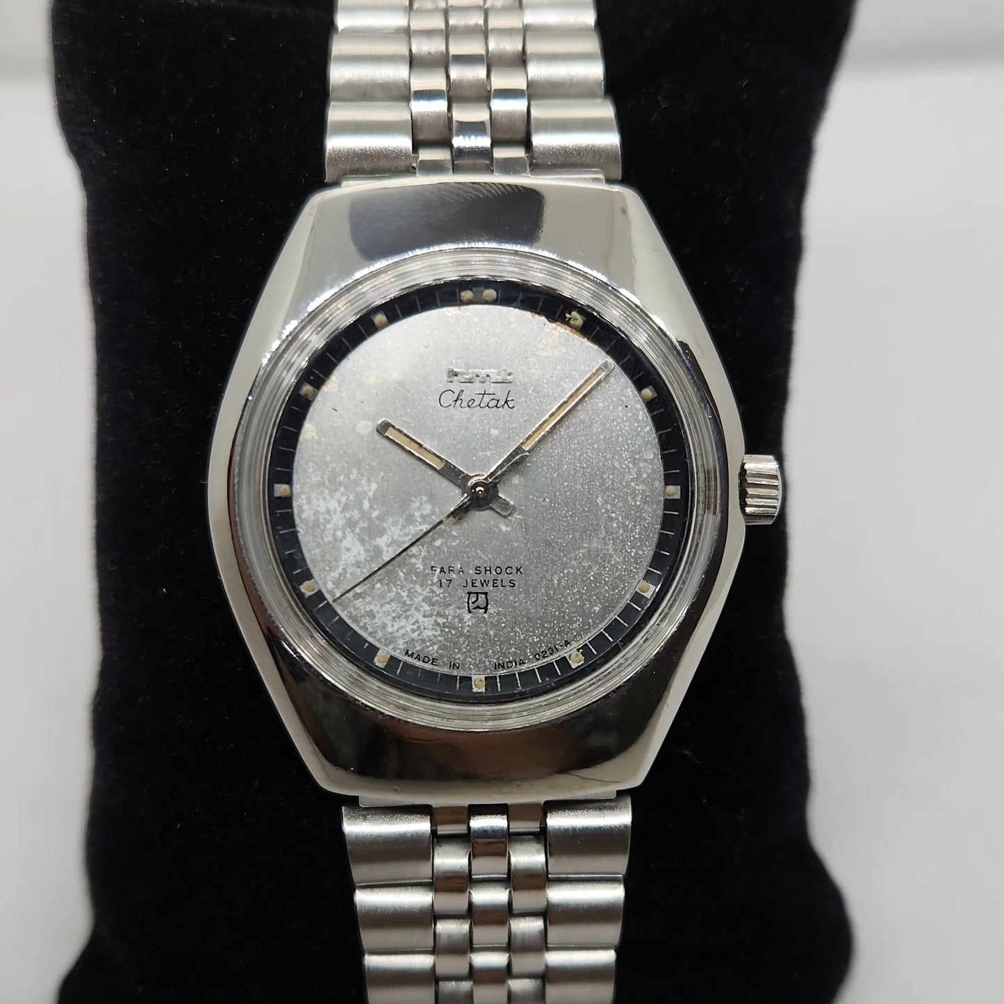 Vintage Original HMT Chetak Hand Winding 17 Jewels Silver Face Men's Wrist Watch OG284