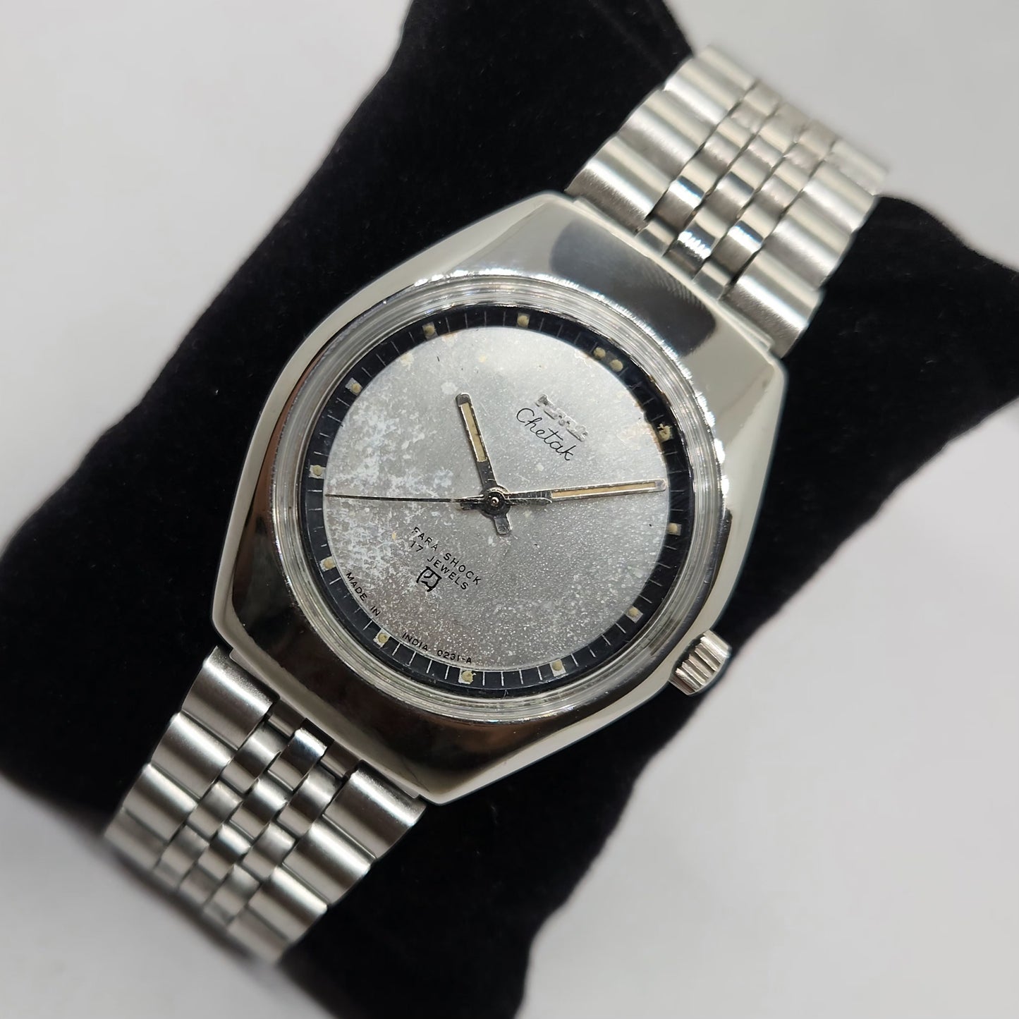 Vintage Original HMT Chetak Hand Winding 17 Jewels Silver Face Men's Wrist Watch OG284