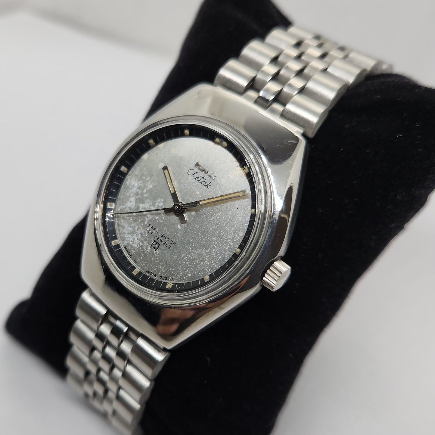 Vintage Original HMT Chetak Hand Winding 17 Jewels Silver Face Men's Wrist Watch OG284