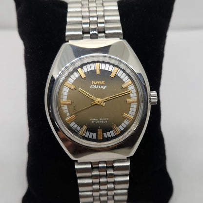 Vintage Original HMT Chirag Hand Winding 17 Jewels Gold Face Men's Wrist Watch OG285