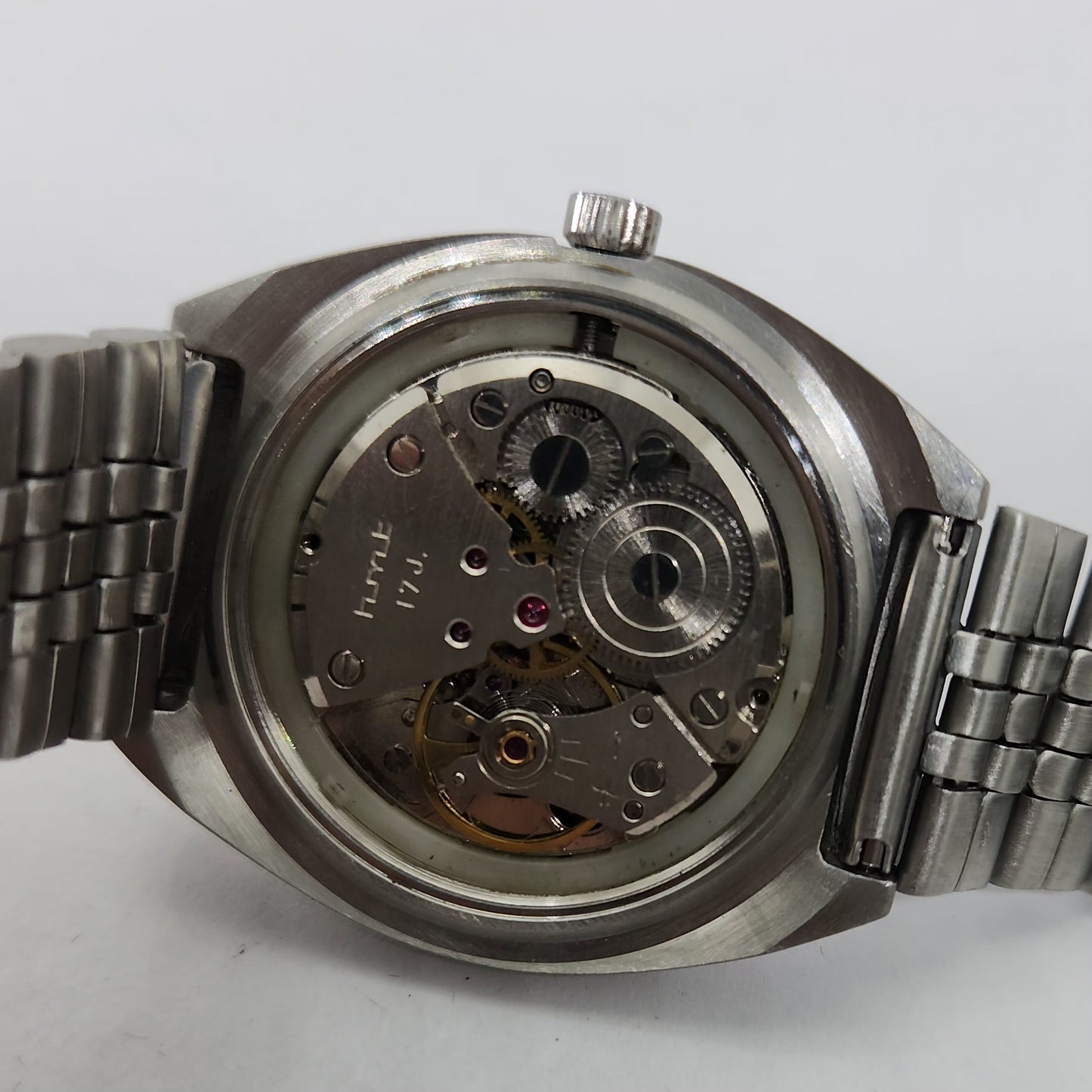 Vintage Original HMT Chirag Hand Winding 17 Jewels Gold Face Men's Wrist Watch OG285