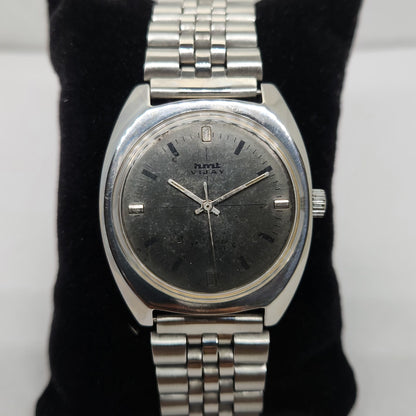 Vintage Original HMT Vijay Hand Winding 17 Jewels Black Face Men's Wrist Watch OG286