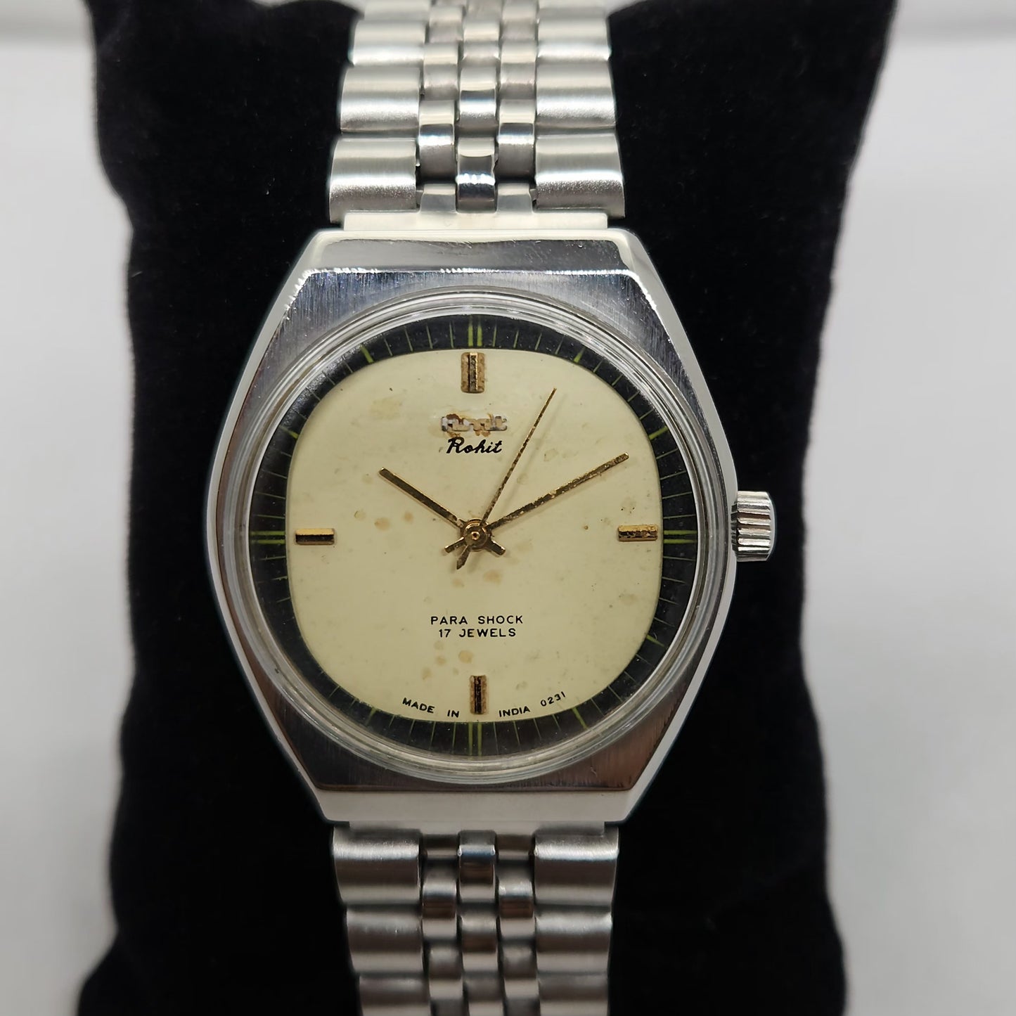 Vintage Original HMT Rohit Hand Winding 17 Jewels Gold Face Men's Wrist Watch OG287
