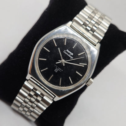 Vintage Original HMT Sandeep Hand Winding 17 Jewels Black Face Men's Wrist Watch OG288