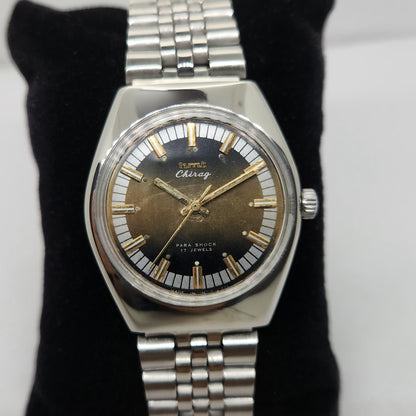 Vintage Original HMT Chirag Hand Winding 17 Jewels Brown Face Men's Wrist Watch OG289