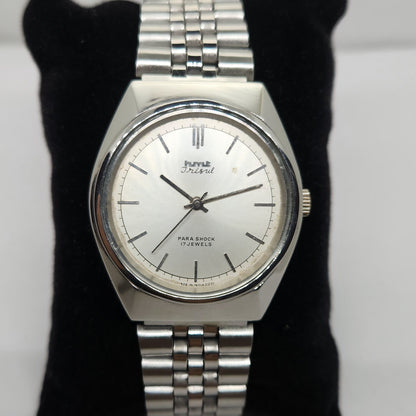 Vintage Original HMT Trisul Hand Winding 17 Jewels Silver Face Men's Wrist Watch OG291