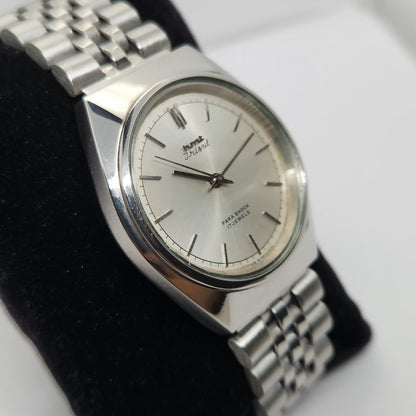 Vintage Original HMT Trisul Hand Winding 17 Jewels Silver Face Men's Wrist Watch OG291
