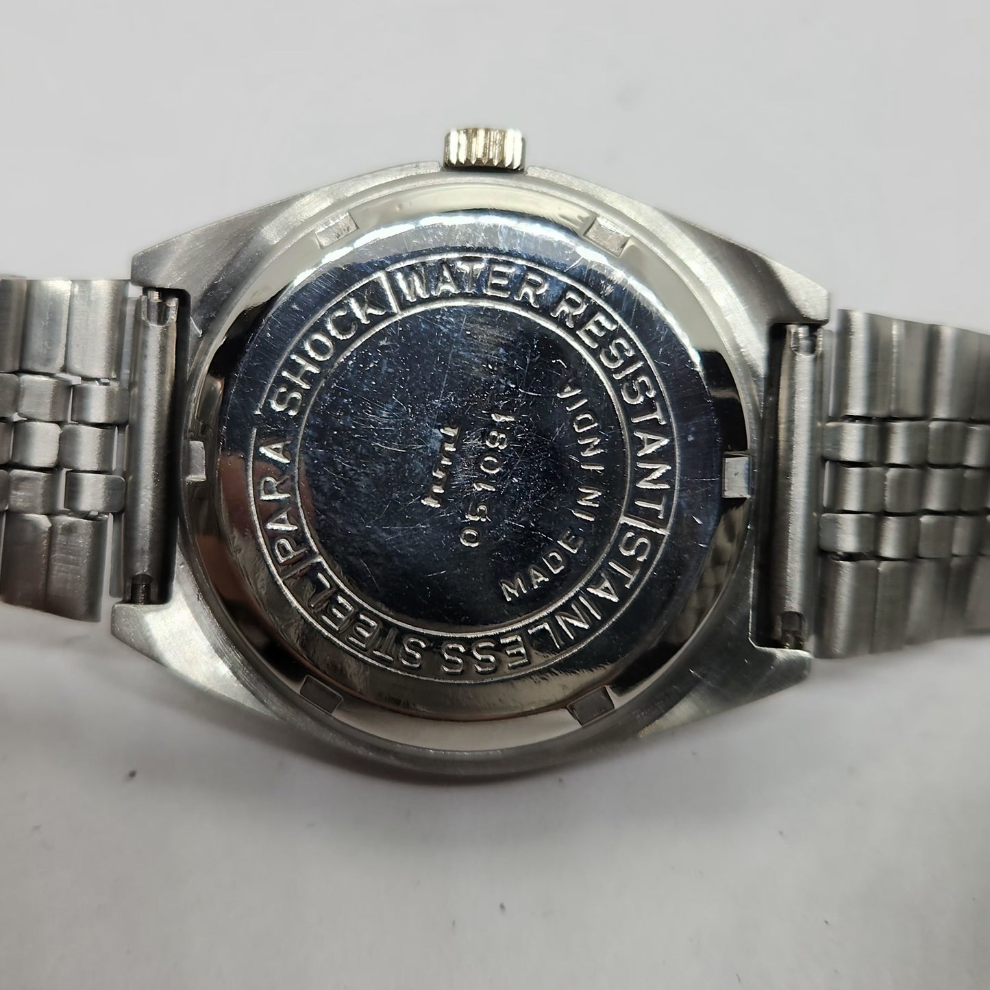 Vintage Original HMT Trisul Hand Winding 17 Jewels Silver Face Men's Wrist Watch OG291