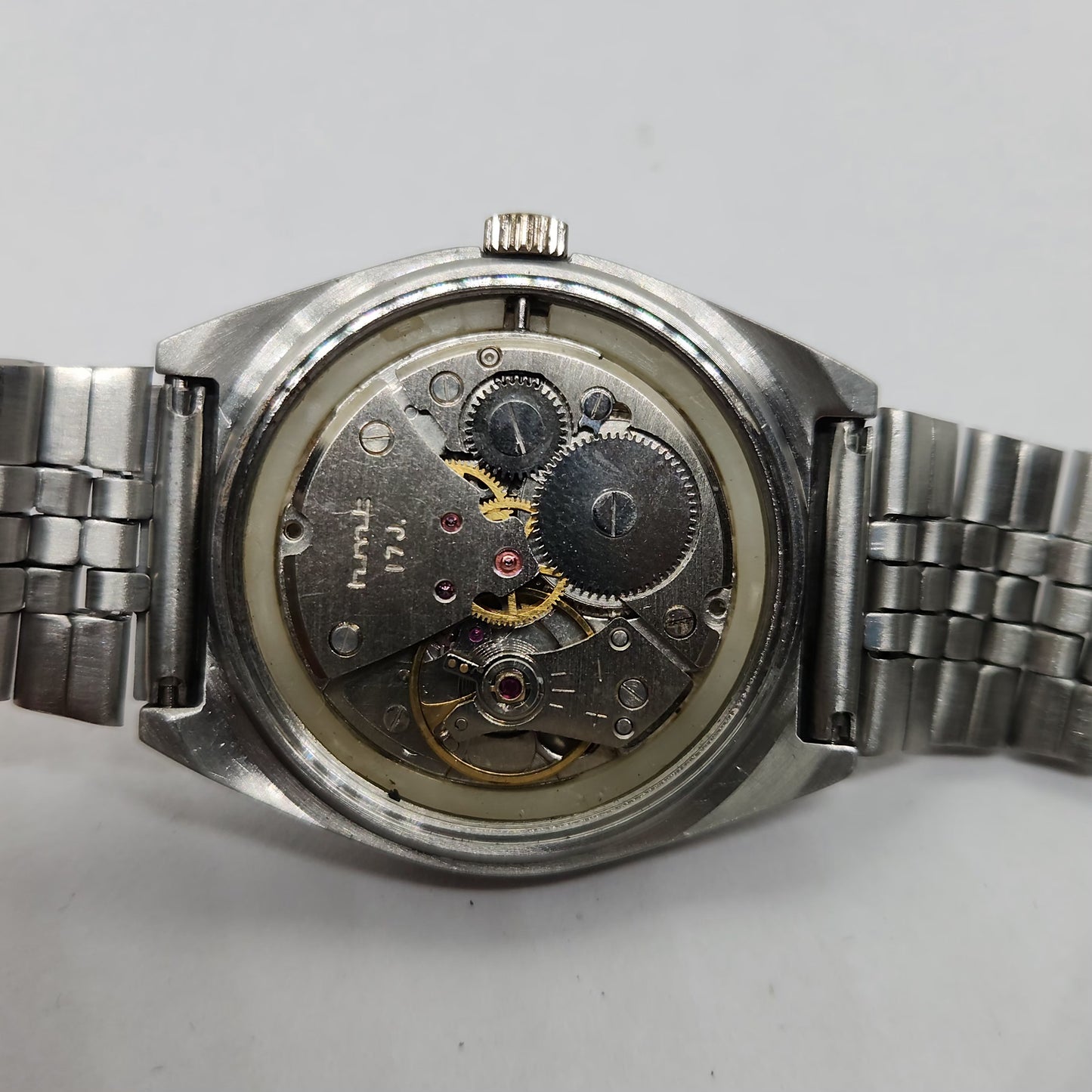 Vintage Original HMT Trisul Hand Winding 17 Jewels Silver Face Men's Wrist Watch OG291