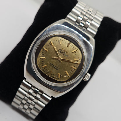 Vintage Original HMT Chethan Hand Winding 17 Jewels Gold Face Men's Wrist Watch OG292