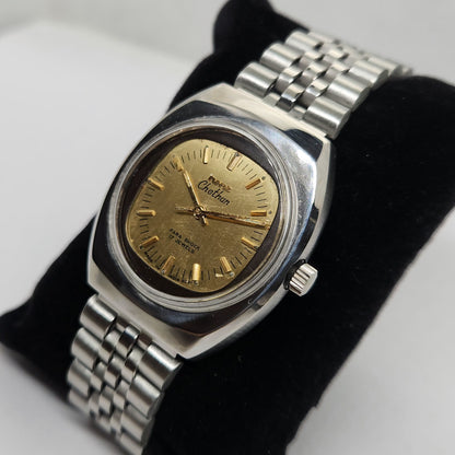 Vintage Original HMT Chethan Hand Winding 17 Jewels Gold Face Men's Wrist Watch OG292