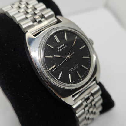 Vintage Original HMT Kohinoor Hand Winding 17 Jewels black Face Men's Wrist Watch OG293