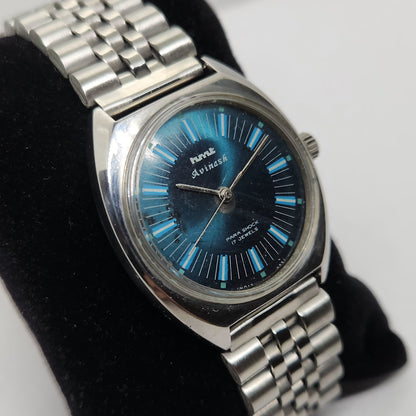 Vintage Original HMT Avinash Hand Winding 17 Jewels Bluye Face Men's Wrist Watch OG294