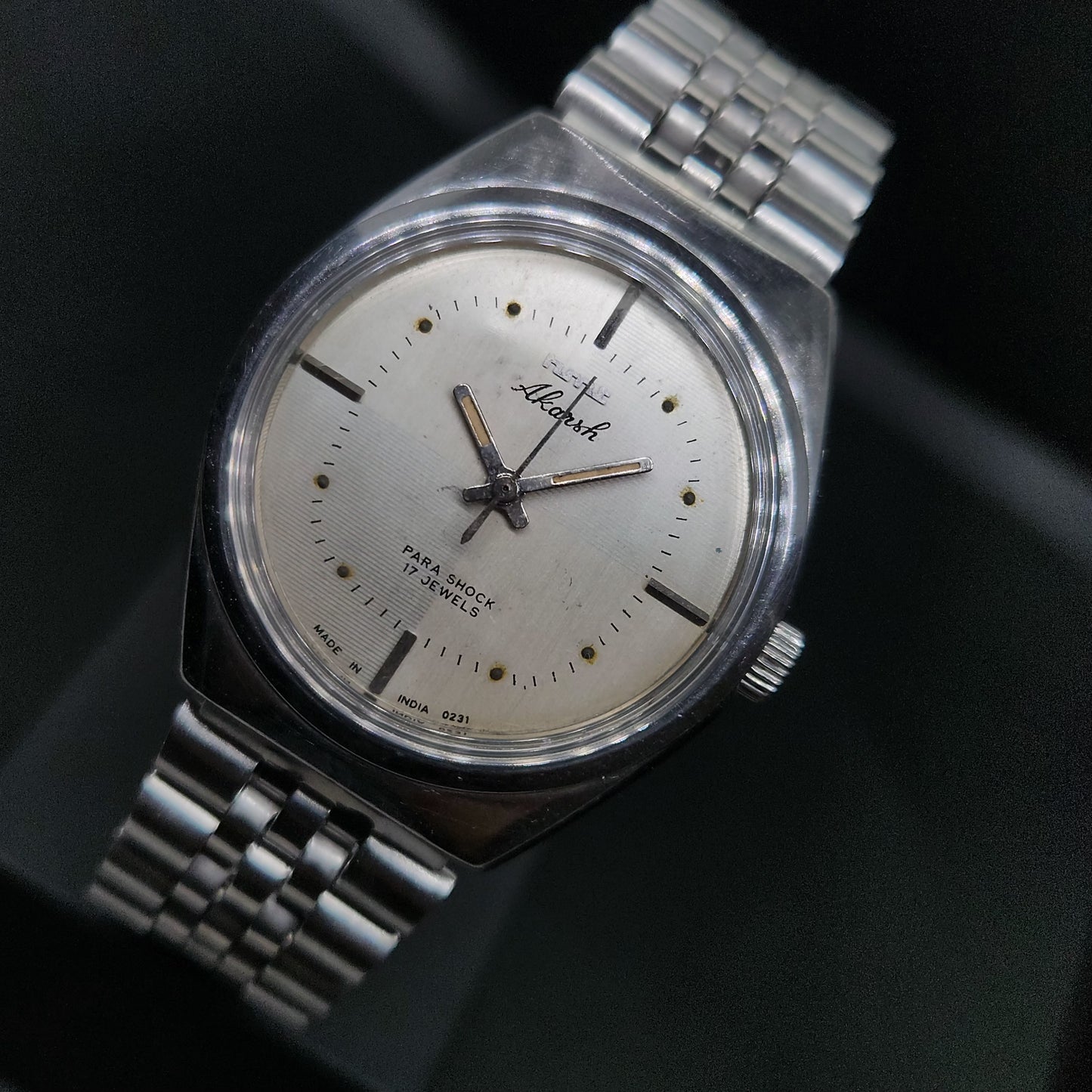Vintage Original HMT Akarsh Hand Winding 17 Jewels Silver Face Men's Wrist Watch OG295