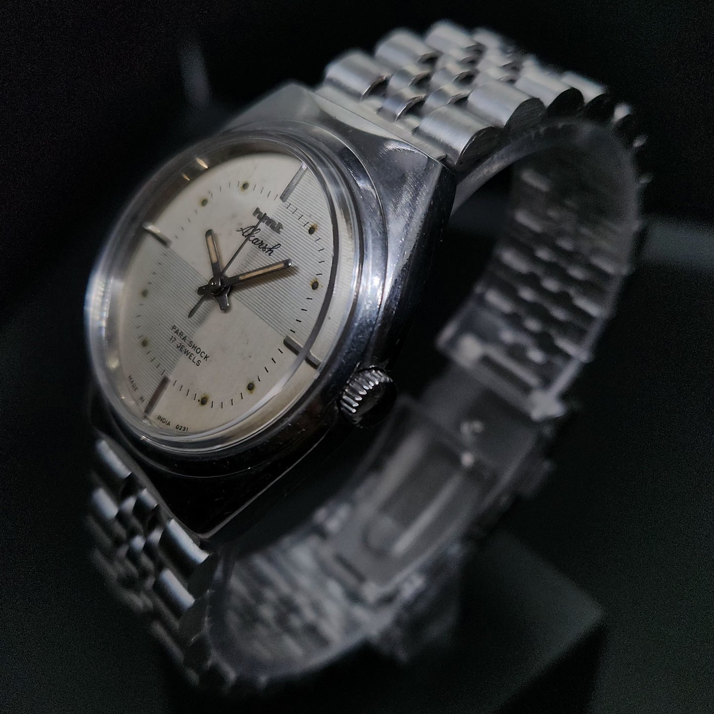 Vintage Original HMT Akarsh Hand Winding 17 Jewels Silver Face Men's Wrist Watch OG295