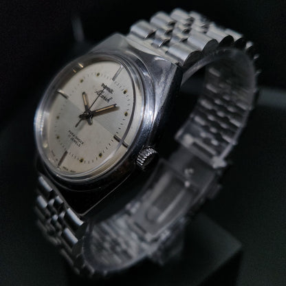 Vintage Original HMT Akarsh Hand Winding 17 Jewels Silver Face Men's Wrist Watch OG295