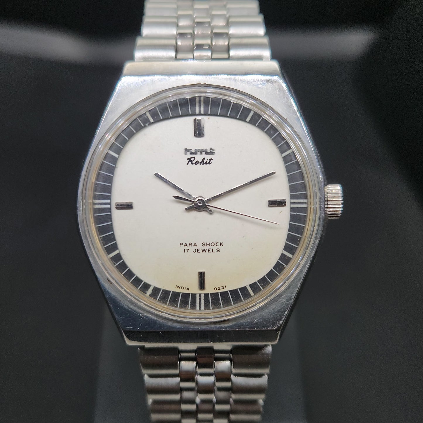 Vintage Original HMT Rohit Hand Winding 17 Jewels Off White Face Men's Wrist Watch OG296