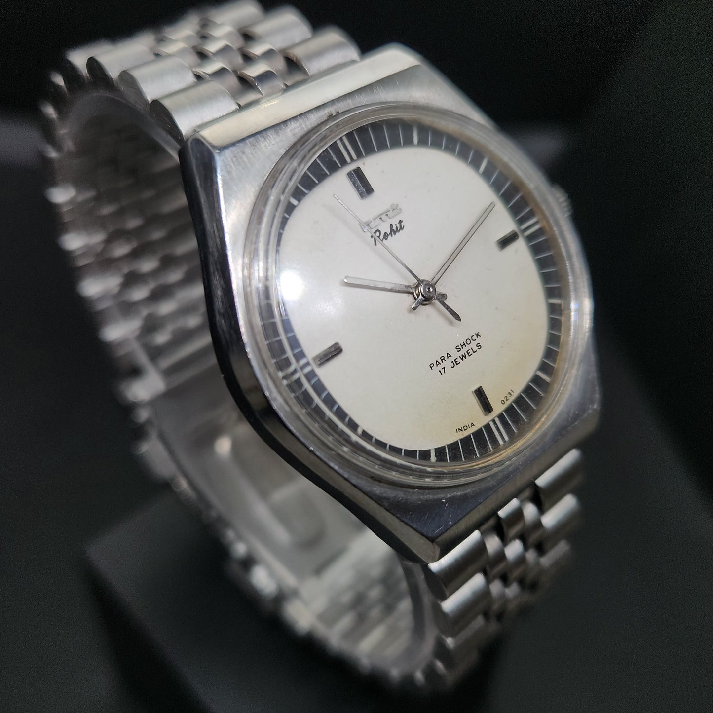 Vintage Original HMT Rohit Hand Winding 17 Jewels Off White Face Men's Wrist Watch OG296