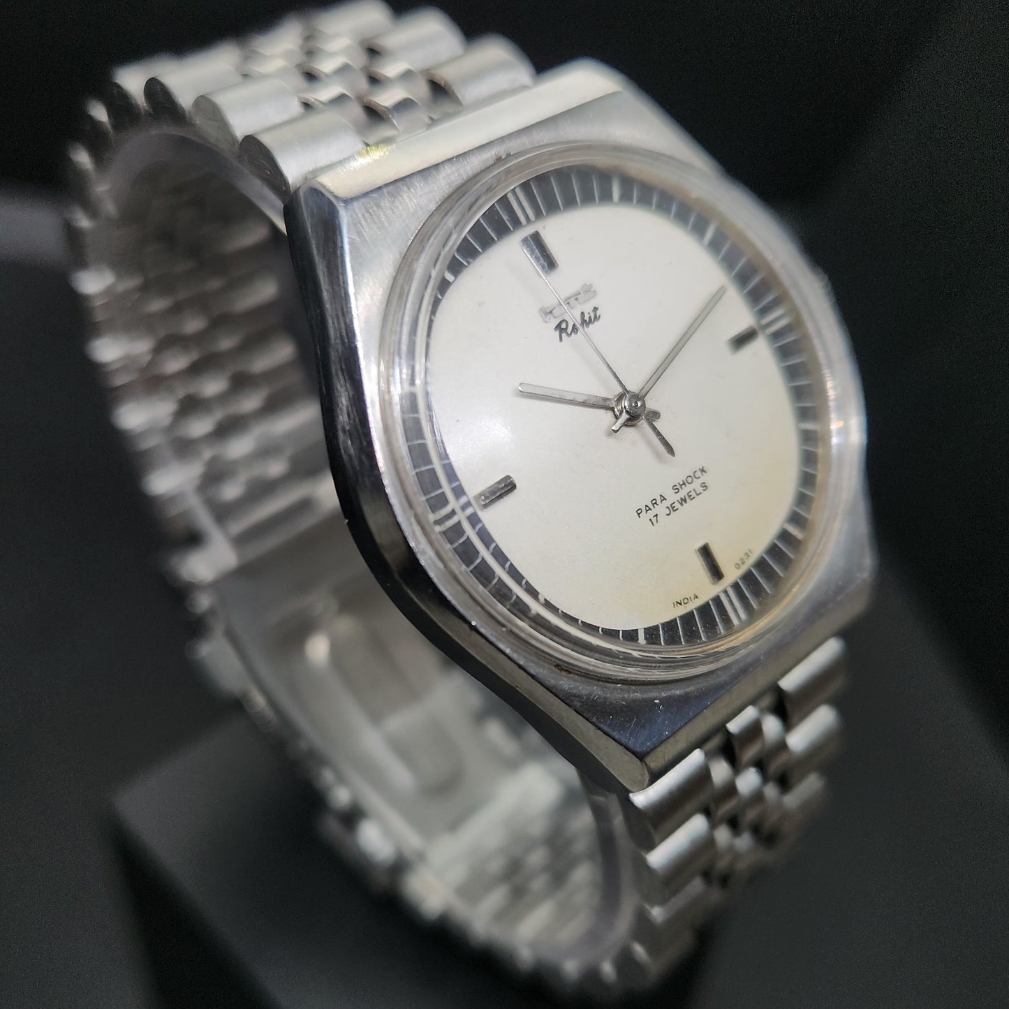 Vintage Original HMT Rohit Hand Winding 17 Jewels Off White Face Men's Wrist Watch OG296