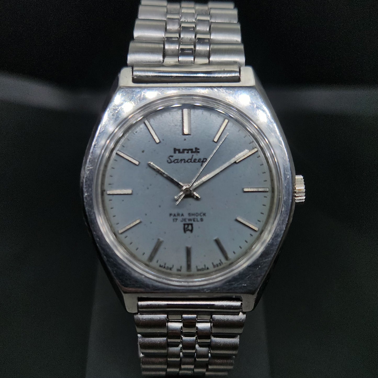 Vintage Original HMT Sandeep Hand Winding 17 Jewels Grey Face Men's Wrist Watch OG297